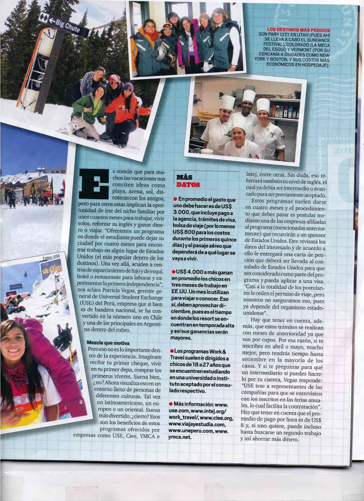 Qué es USE Work & Travel y qué necesitas para vivir esta experiencia en Estados Unidos — Revista Somos, 16/04/2011 (página 2 de 2)